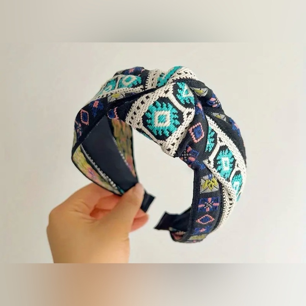 Headband with Blue and Green Accents